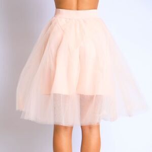 "Cindy" Special Occasion Birthday Party 3 Layer Tulle Skirt - Blush Pink